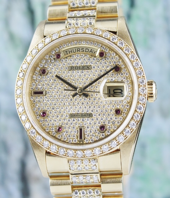 (image for) 100% ORIGINAL UNPOLISHED ROLEX OYSTER PERPETUAL DAY-DATE / 18348 / CERT